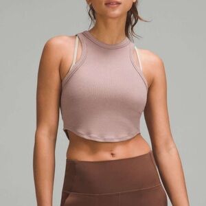Lululemon Hold Tight Cropped Tank Top- pink